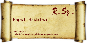 Rapai Szabina névjegykártya